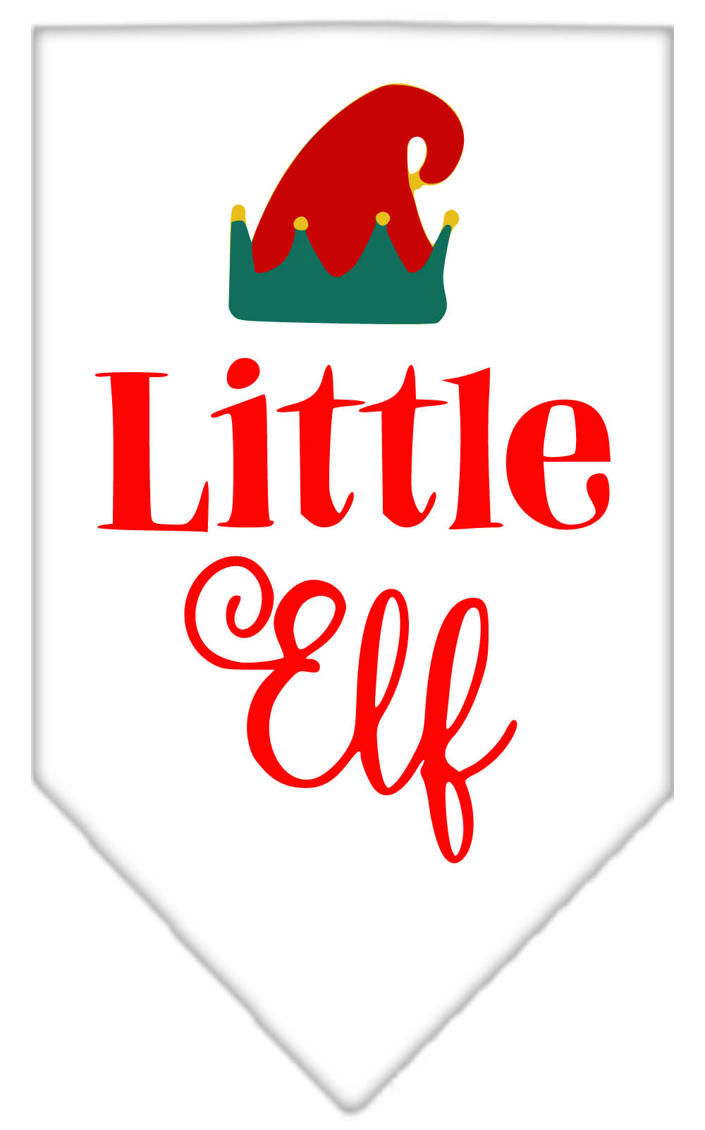 Little Elf Screen Print Bandana White Small